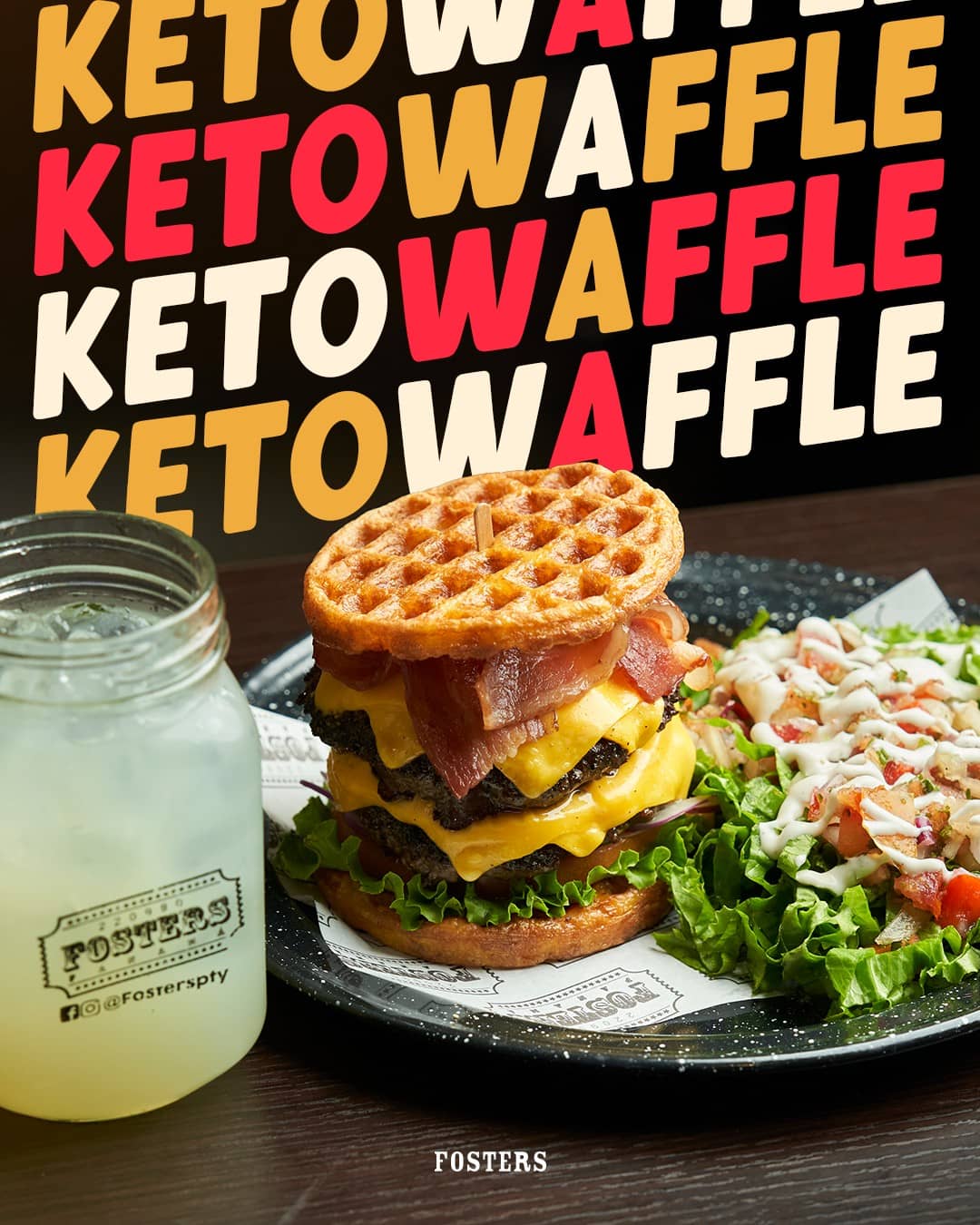 Dieta Keto Haburguesa de Waffle - Fosters Panama